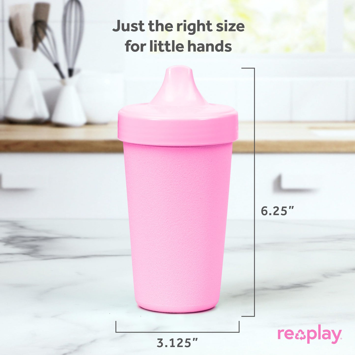 Re Play Made in USA 10 Oz. Sippy Cups for Toddlers (4-pack) Spill Proof Sippy Cup for 1+ Year Old - Dishwasher/Microwave Safe - Hard Spout Kids Cups with Lid 3.13" x 6.25" (Modern Mint)