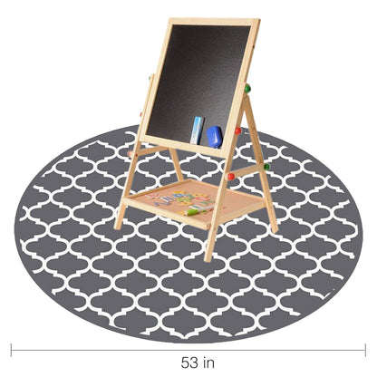 Splat Mat for Under High Chair/Arts/Crafts by CLCROBD, 51" Baby Anti-Slip Food Splash and Spill Mat for Eating Mess, Waterproof Floor Protector and Table Cloth (Lattice)