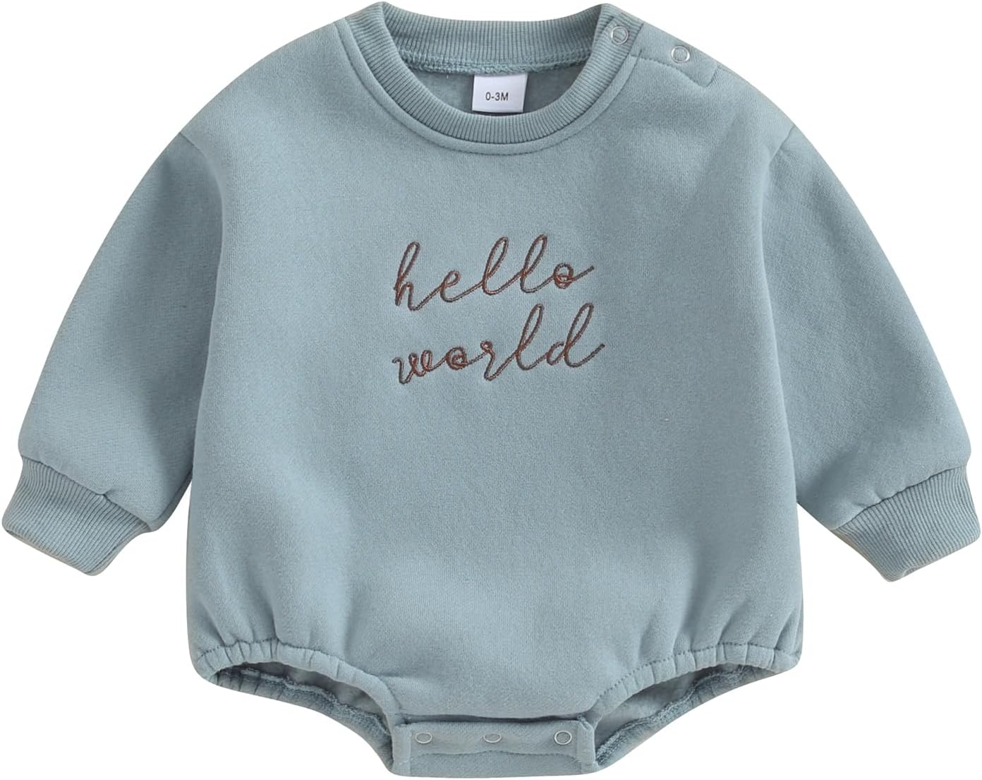 VISGOGO Baby Boy Girls Oversized Sweatshirt Romper Long Sleeve Little Dude Sweater Onesie Top Embroidery Clothes