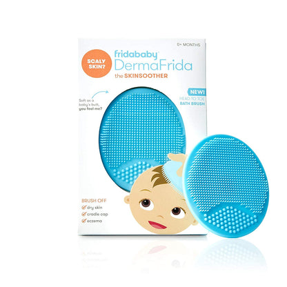 Frida Baby DermaFrida The SkinSoother Baby Bath Silicone Brush | Baby Essential for Dry Skin, Cradle Cap and Eczema (1 Pack)