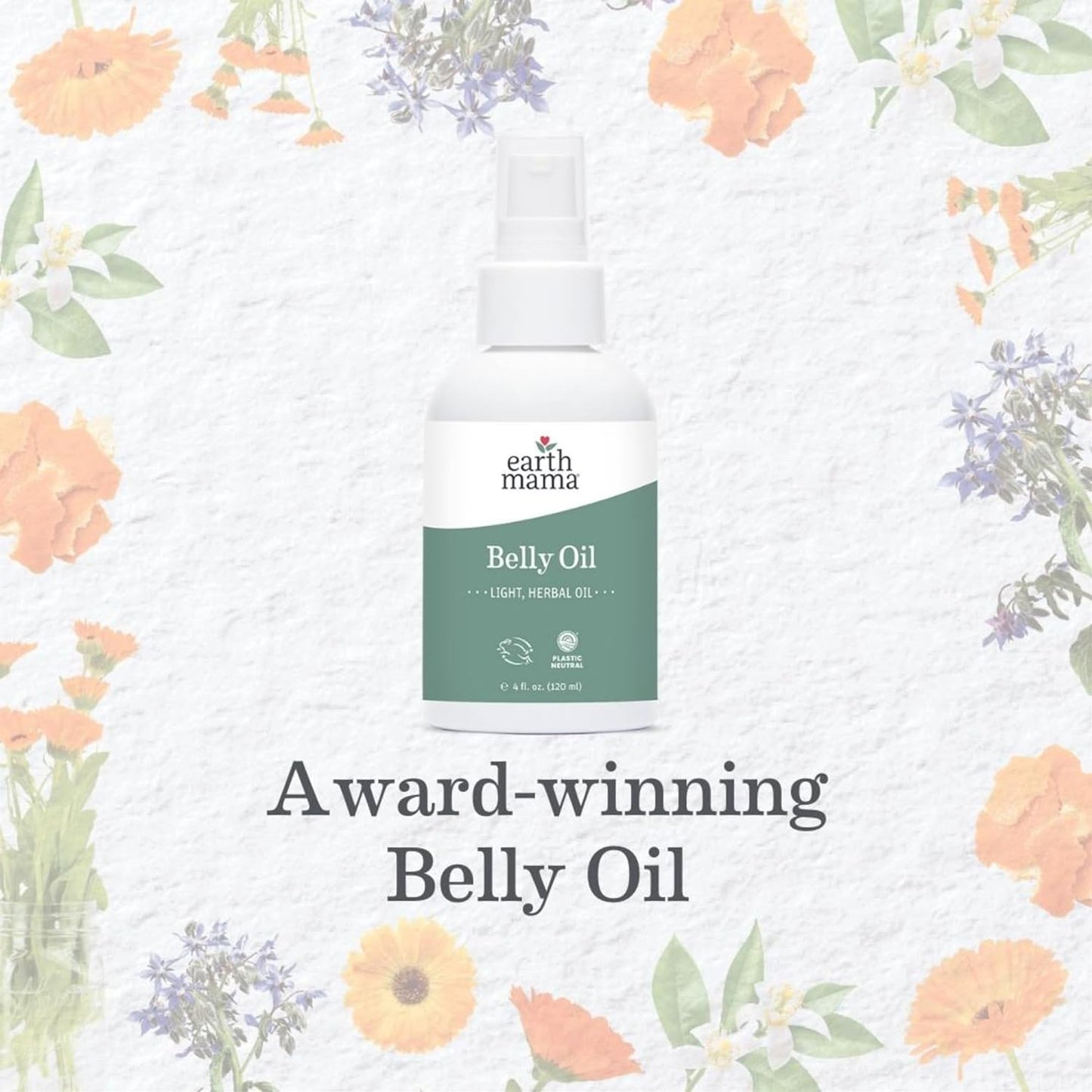 Earth Mama Belly Oil for Dry Skin | Calendula Skin Care Moisturizer Oil to Encourage Natural Elasticity and Help Prevent Stretch Marks During Pregnancy and Postpartum, 8-Fluid Ounce