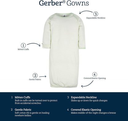 Gerber Baby Boy and Girls 4-Pack Sleeper Gown