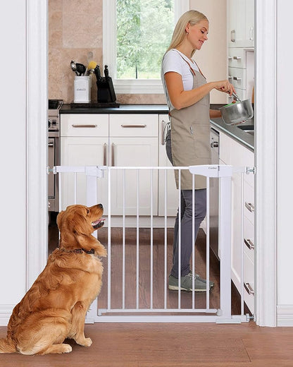 Cumbor 36" Extra Tall Baby Gate for Dogs and Kids with Wide 2-Way Door, 29.7"-40.6" Width, and Auto Close Personal Safety for Babies and Pets, Fits Doorways, Stairs, and Entryways