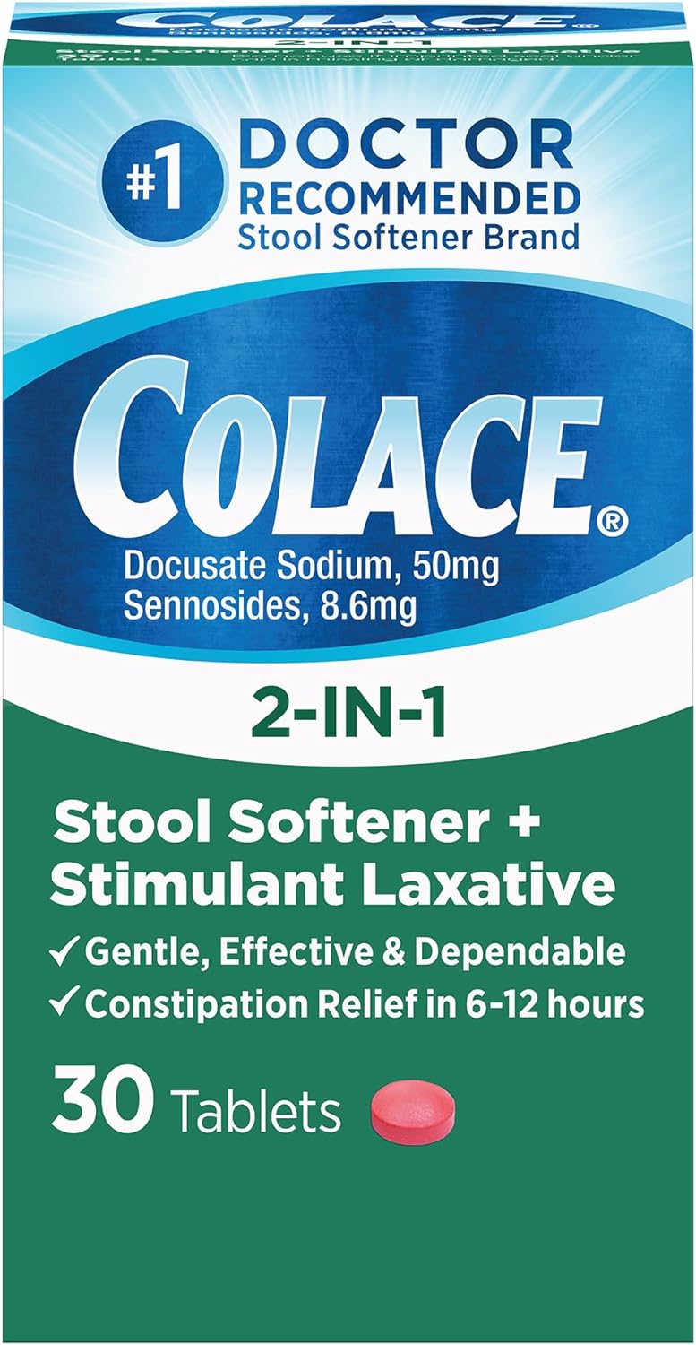 Colace Regular Strength Stool Softener 100 mg Capsules 60 Count Docusate Sodium Stool Softener for Gentle Dependable Relief