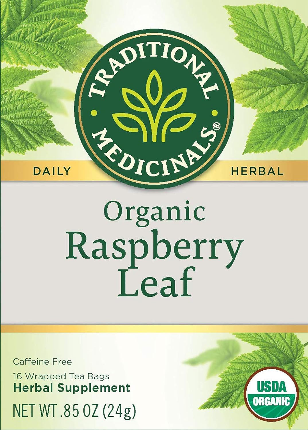 Traditional Medicinals Tea, Organic Raspberry Leaf, Eases Menstrual Cramps, Supports a Healthy Pregnancy, 96 Tea Bags (6 Pack)