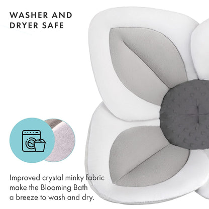 Blooming Bath Baby Bath Seat - Baby Tubs for Newborn Infants to Toddler 0 to 6 Months and Up - Baby Essentials Must Haves - The Original Washer-Safe Flower Seat (Lotus, Gray/Dark Gray)