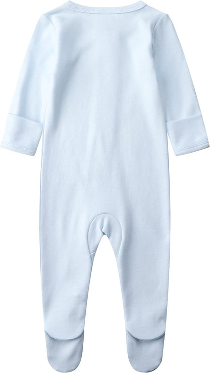 Owlivia Organic Cotton Baby Pajamas, Boys Girls Zip Front Sleep 'N Play, Footed Sleeper, Long Sleeve