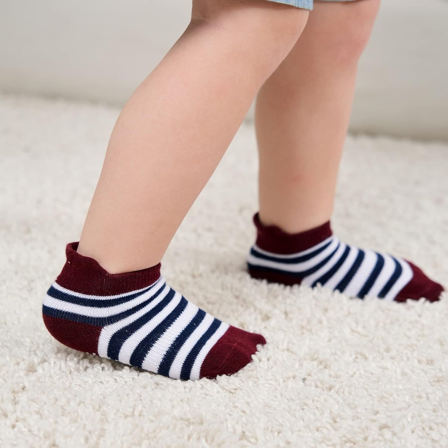 Zaples Baby Non Slip Grip Ankle Socks with Non Skid Soles for Infants Toddlers Kids Boys Girls