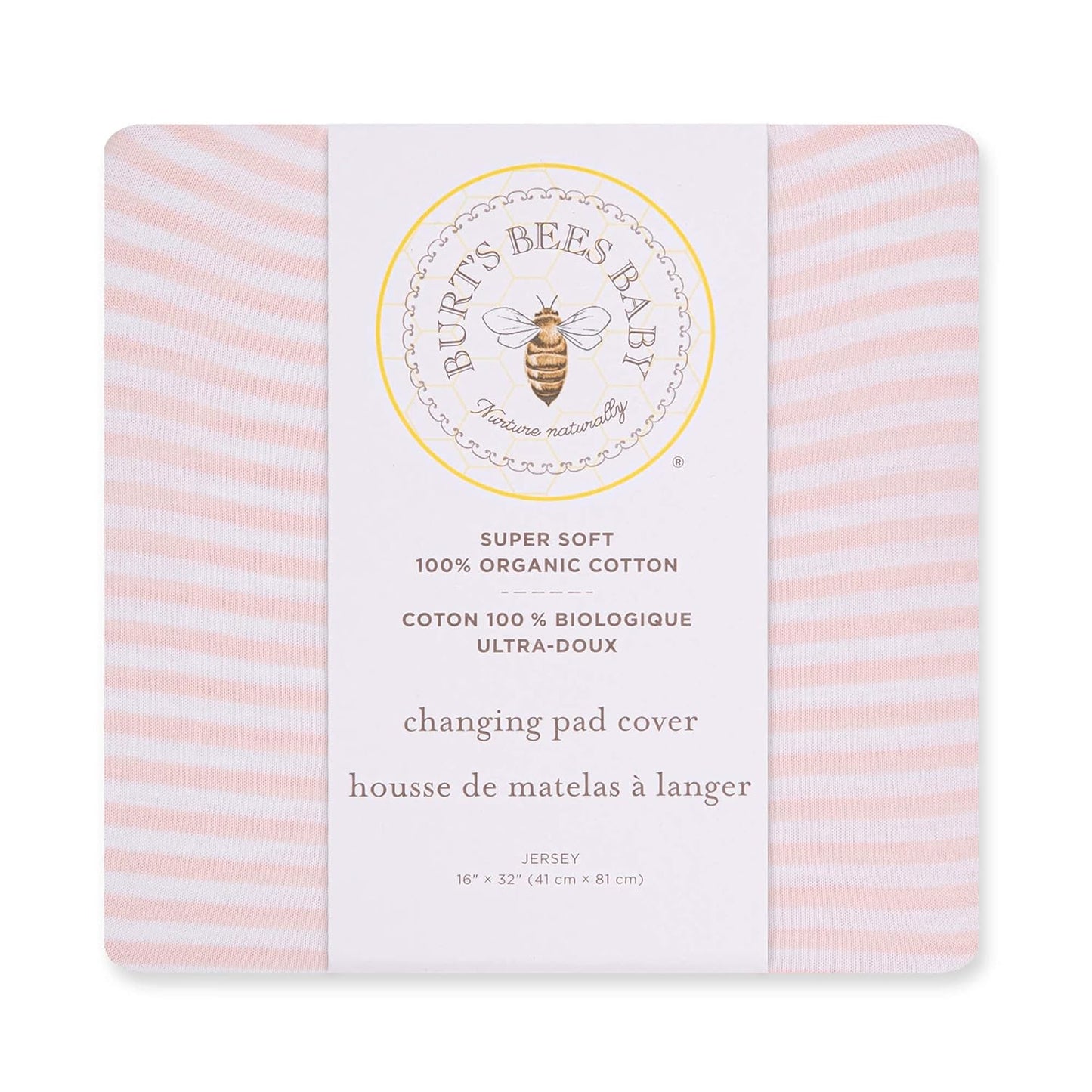 Burt's Bees Baby - Changing Pad Cover, 100% Organic Jersey Cotton Changing Pad Liner for Standard 16 x 32 Inch Changing Mats