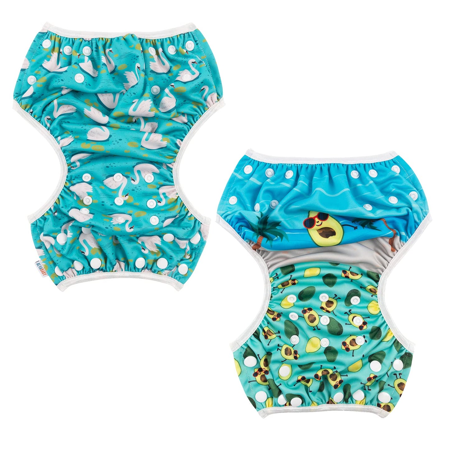 ALVABABY Swim Diapers Baby & Toddler Snap Large Size Reusable Adjustable Baby Boy ZYK103-D118