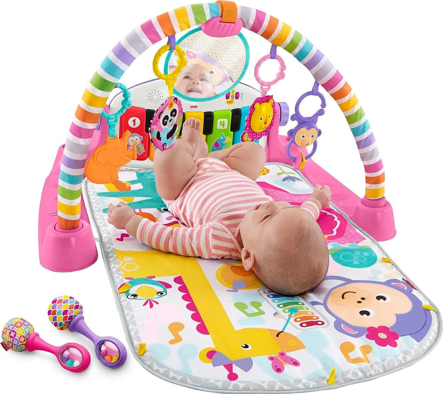 Fisher-Price Baby Playmat Deluxe Kick & Play Piano Gym with Musical -Toy Lights & Smart Stages Learning Content for Newborn to Toddler