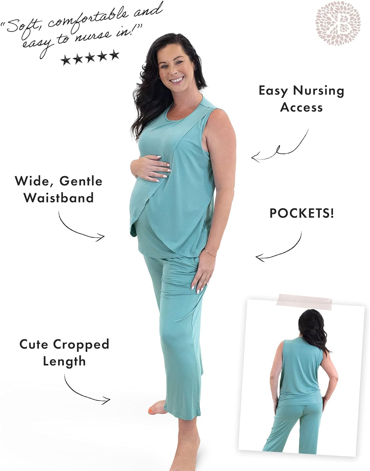 Kindred Bravely Tulip Hem Maternity & Nursing Pajamas | Tank Top Nursing Pajama Set for Women