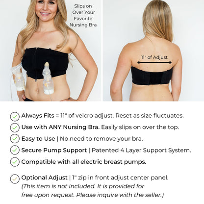 Simple Wishes Signature Hands Free Pumping Bra, Patented, Black, X-Small/Large