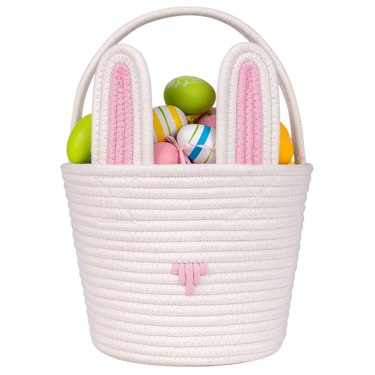 CubesLand Easter Baskets Easter Egg Hunt Baskets for Kids, Cute Bunny Gift Basket for Baby Easter Decorations Party Supplies Grey White 9.8 x 7.8 x 7.8”