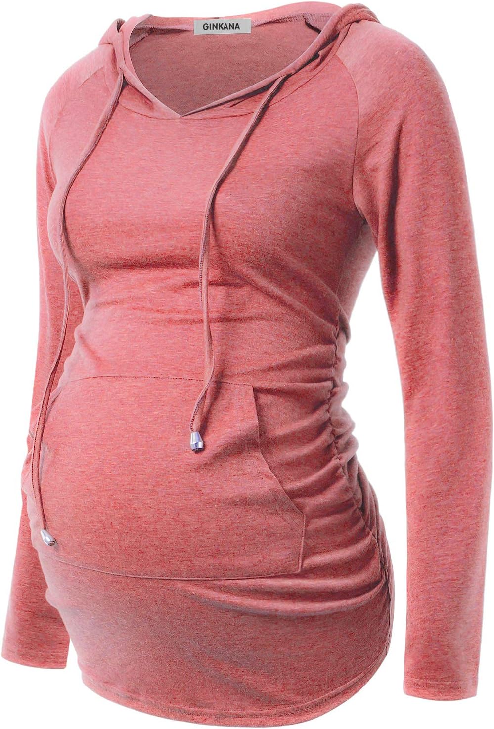 GINKANA Maternity Hoodie Long Sleeves Shirts Casual Maternity Top Pregnancy Sweatshirt Casual Clothes