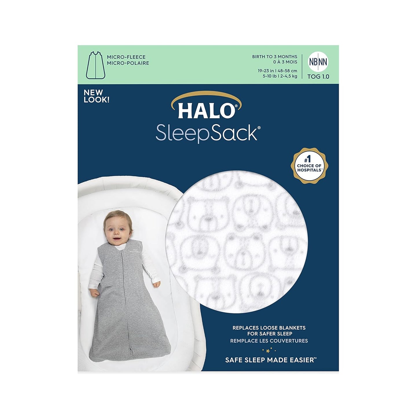 HALO Sleepsack Plush Dot Velboa Wearable Blanket, TOG 1.5, Cream, Medium