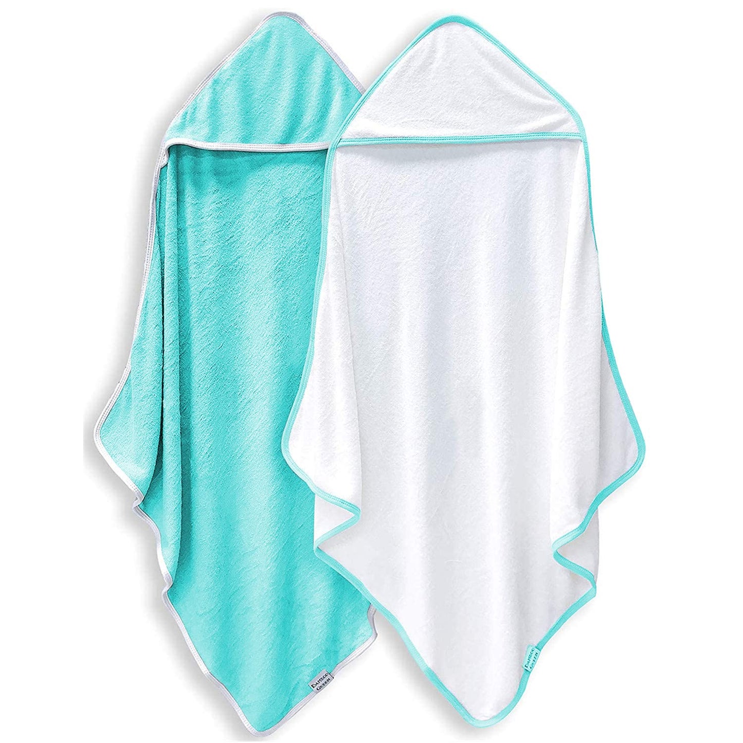 BAMBOO QUEEN 2 Pack Baby Bath Towel - Rayon Made from Bamboo, Ultra Soft Hooded Towels for Babies,Toddler,Infant - Newborn Essential -Perfect Baby Registry Gifts (White and Stripe, 30 x 30 Inch)