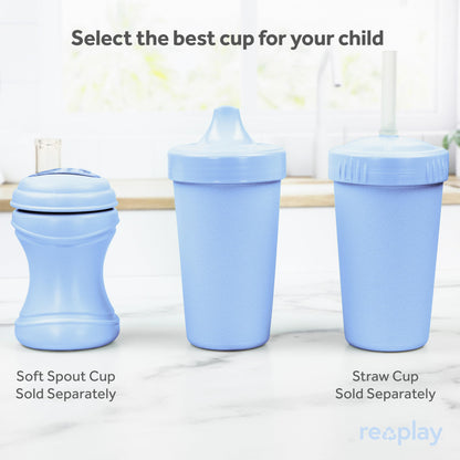 Re Play Made in USA 10 Oz. Sippy Cups for Toddlers (4-pack) Spill Proof Sippy Cup for 1+ Year Old - Dishwasher/Microwave Safe - Hard Spout Kids Cups with Lid 3.13" x 6.25" (Modern Mint)