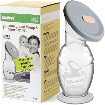 haakaa Silicone Breast Pump & Silicone Cap 5oz/150ml