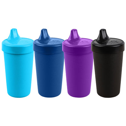 Re Play Made in USA 10 Oz. Sippy Cups for Toddlers (4-pack) Spill Proof Sippy Cup for 1+ Year Old - Dishwasher/Microwave Safe - Hard Spout Kids Cups with Lid 3.13" x 6.25" (Modern Mint)