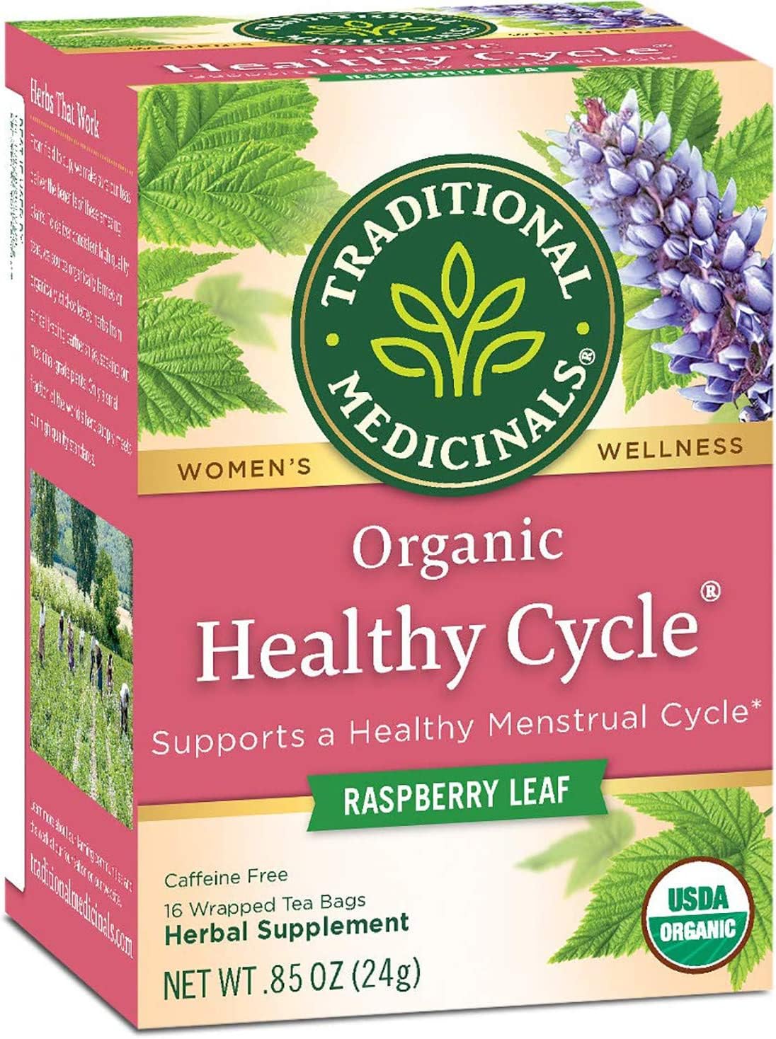 Traditional Medicinals Tea, Organic Raspberry Leaf, Eases Menstrual Cramps, Supports a Healthy Pregnancy, 96 Tea Bags (6 Pack)