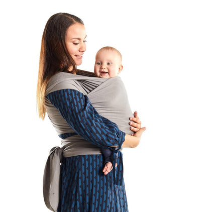 Boba Baby Wrap Carrier - Original Baby Carrier Wrap Sling for Newborns - Baby Wearing Essentials - Newborn Wrap Swaddle Holder, Newborn to Toddler Infant Sling (Grey)