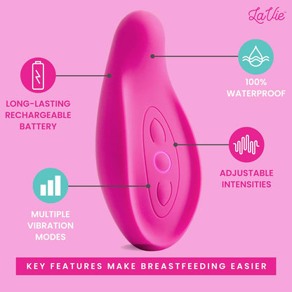 LaVie The Original Lactation Massager for Breastfeeding, Nursing, Pumping, Better Milk Flow, Reduced Discomfort (Teal)