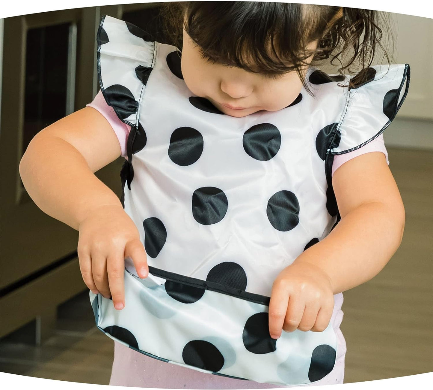 Tiny Twinkle Mess Proof Baby Bib - Waterproof Toddler and Baby Apron Bib - Machine Washable - PFAS and BPA Free