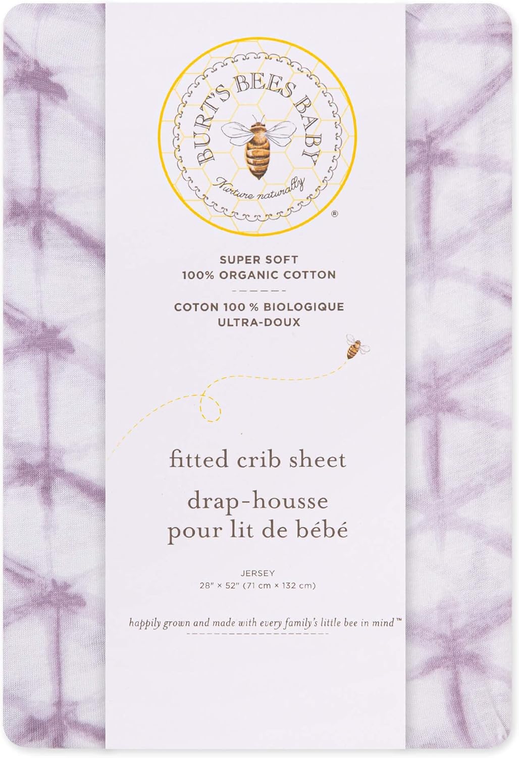 Burt's Bees Baby - Fitted Crib Sheet, Boys & Unisex 100% Organic Cotton Crib Sheet for Standard Crib and Toddler Mattresses (Hello Moon!) 28x52 Inch (Pack of 1)