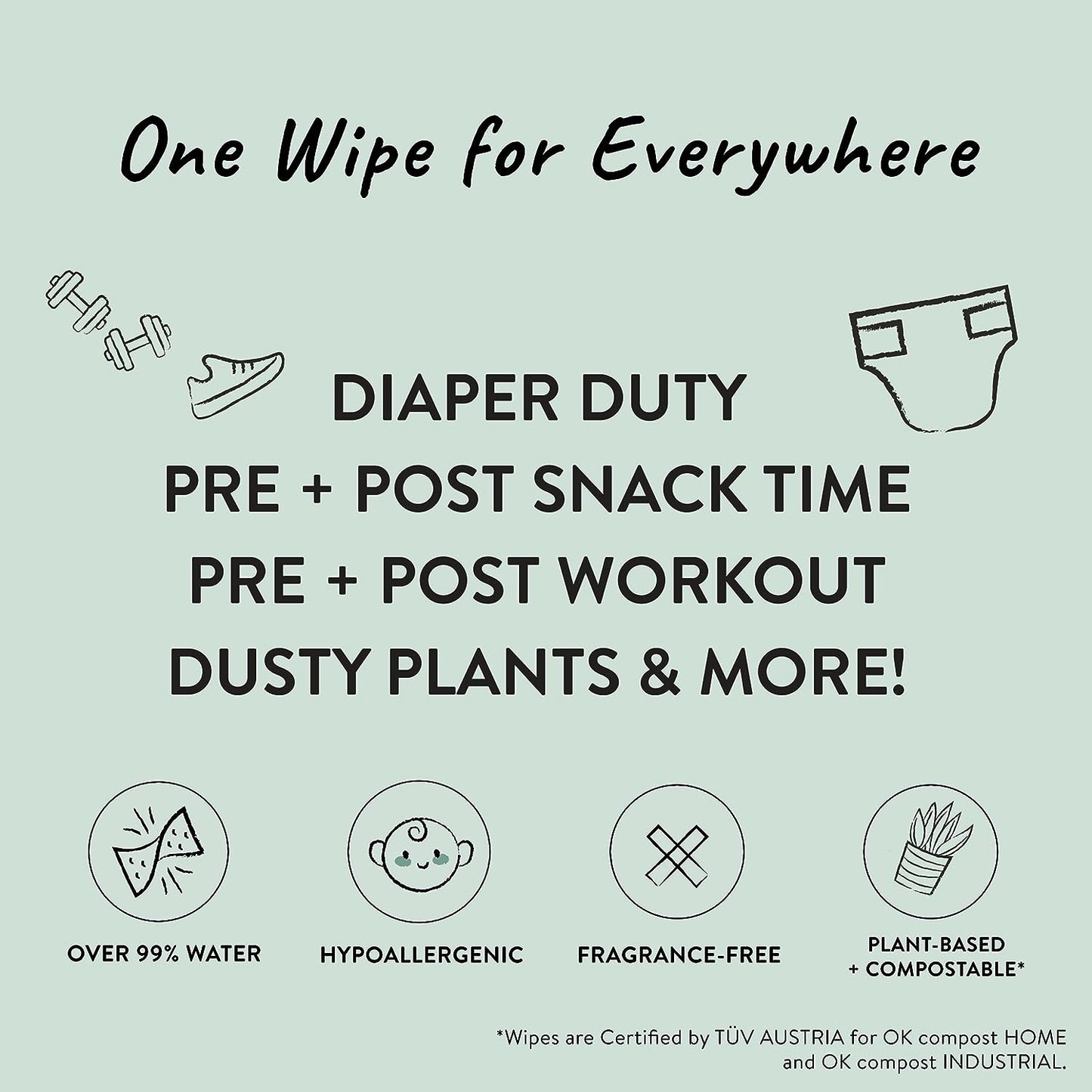 The Honest Company Clean Conscious Wipes | 99% Water, Compostable, Plant-Based, Baby Wipes | Hypoallergenic, EWG Verified | Pattern Play, 720 Count