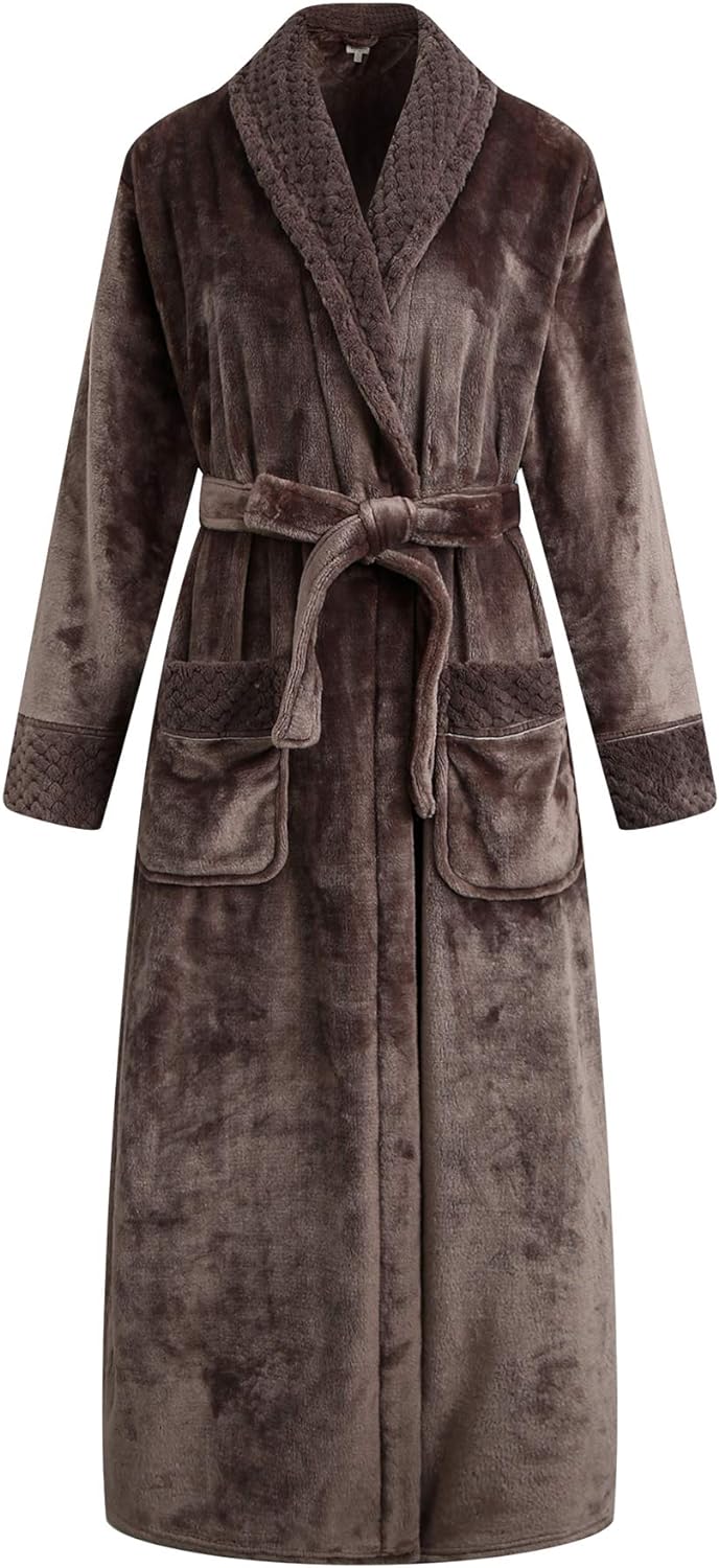 Richie House Women's Plush Soft Warm Fleece Bathrobe Robe RH1591