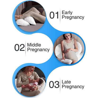 Busarilar Pregnancy Pillows for Sleeping, Maternity Pillow, Pregnancy Body Pillow Support for Back, Legs, Belly, Hips of Pregnant Women, Detachable and Adjustable with Pillow Cover (Pinky, Small)