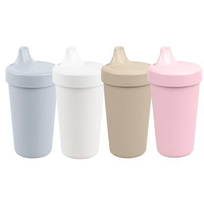 Re Play Made in USA 10 Oz. Sippy Cups for Toddlers (4-pack) Spill Proof Sippy Cup for 1+ Year Old - Dishwasher/Microwave Safe - Hard Spout Kids Cups with Lid 3.13" x 6.25" (Modern Mint)