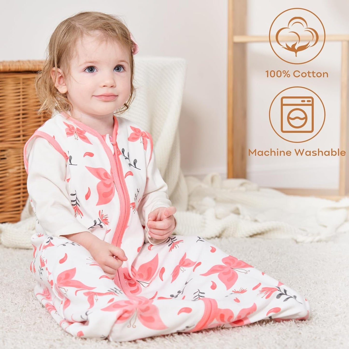 Yoofoss Baby Sleep Sack 0-6 Months Wearable Blanket for Babies 100% Cotton 2-Way Zipper TOG 0.5 Toddler Sleeping Sack 3 Pack, Comfy Lightweight Sleep Sacks