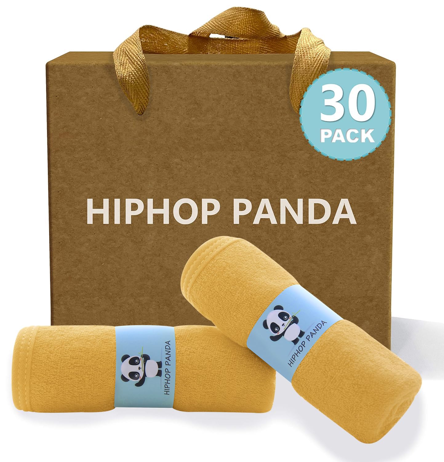 HIPHOP PANDA Baby Wash Clothes, Rayon Made from Bamboo - 2 Layer Ultra Soft Absorbent Washcloths for Boy - Newborn Face Towel - Makeup Remove Washcloths for Delicate Skin - (Gray, 6 Pack)