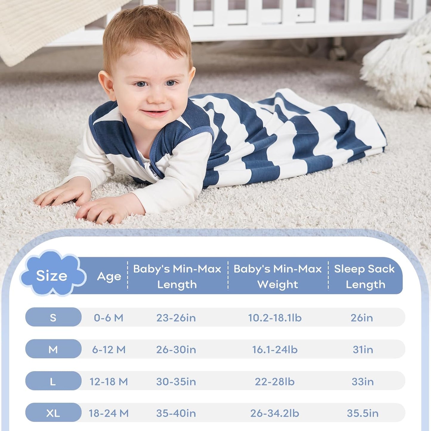 Yoofoss Baby Sleep Sack 0-6 Months Wearable Blanket for Babies 100% Cotton 2-Way Zipper TOG 0.5 Toddler Sleeping Sack 3 Pack, Comfy Lightweight Sleep Sacks