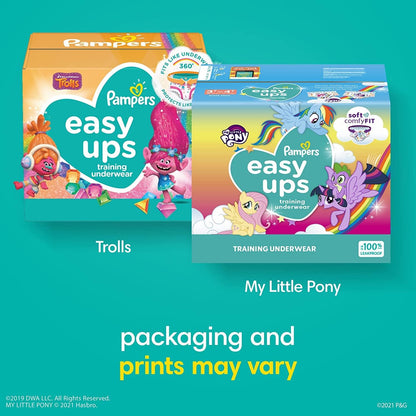 Pampers Easy Ups Boys & Girls Potty Training Pants - Size 3T-4T, 124 Count, Training Underwear