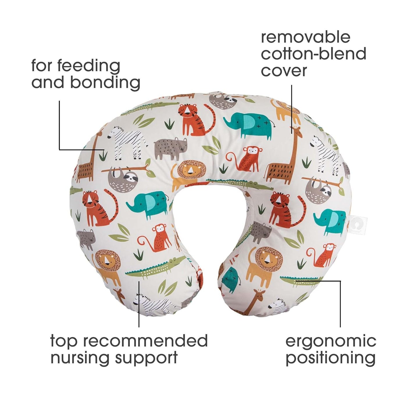 Boppy Original Blue Nursing Pillow - Ergonomic Hypoallergenic Support for Bottle & Breastfeeding