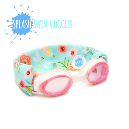 SPLASH SWIM GOGGLES with Fabric Strap - Pink & Purples Collection | Fun, Fashionable, Comfortable - Adult & Kids Swim Goggles