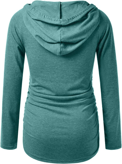 GINKANA Maternity Hoodie Long Sleeves Shirts Casual Maternity Top Pregnancy Sweatshirt Casual Clothes