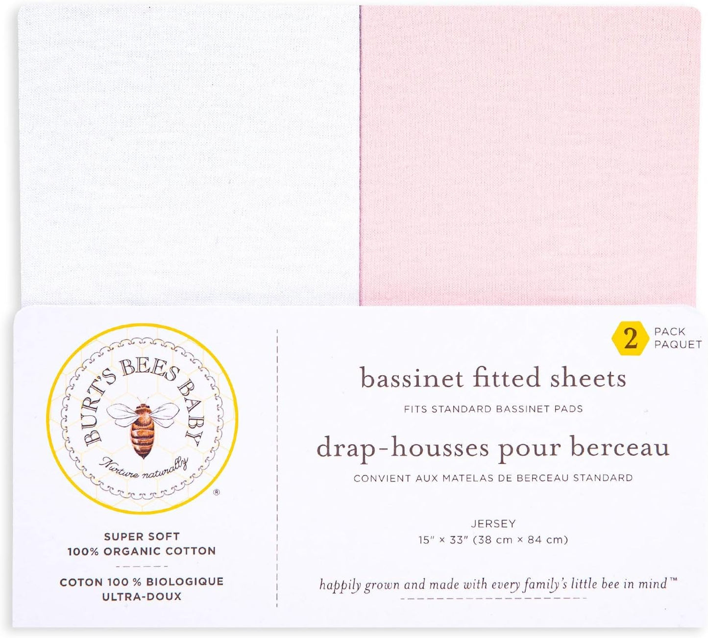 Burt's Bees Baby - Fitted Crib Sheet, Solid Color, 100% Organic Cotton Crib Sheet for Standard Crib and Toddler Mattresses (Heather Grey) , 28x52 Inch (Pack of 1)