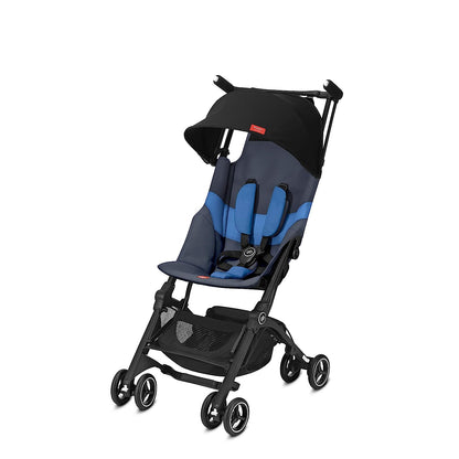 gb Pockit+ All-Terrain, Ultra Compact Lightweight Travel Stroller with Canopy and Reclining Seat in Velvet Black