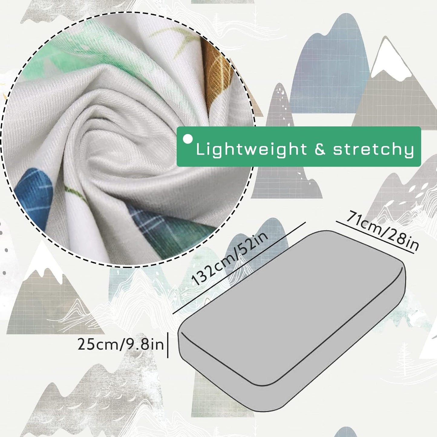 TANOFAR Mountains Baby Boy Crib Sheet Toddler Bed Sheets Soft Breathable Nursery Bedding