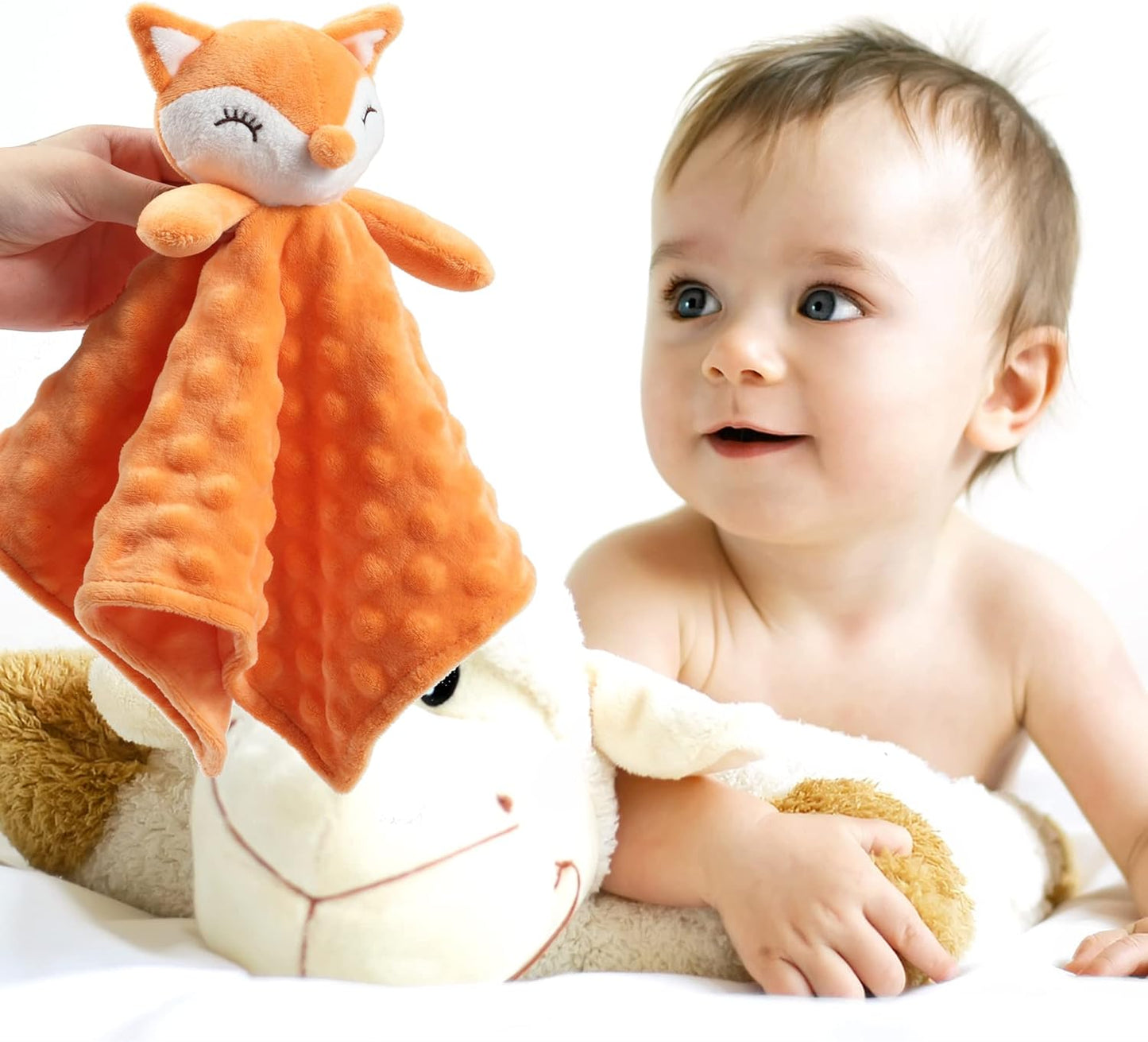 CREVENT Cozy Plush Baby Security Blanket, Loveys for Baby Girls and Boys, Birthday (Brown Deer)