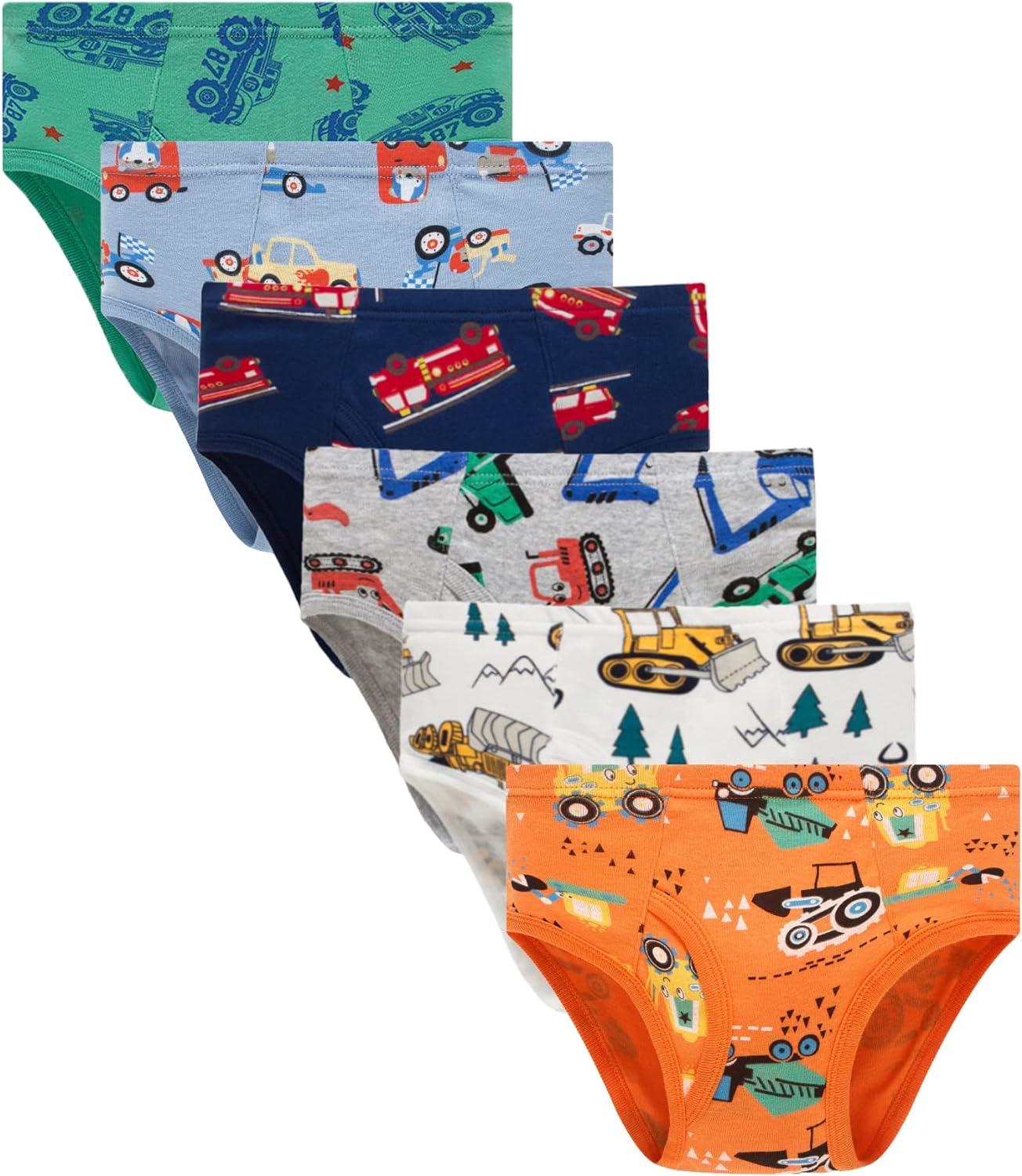 Boboking 100% Cotton Little Boys Briefs Soft Dinosaur Truck Toddler Underwear