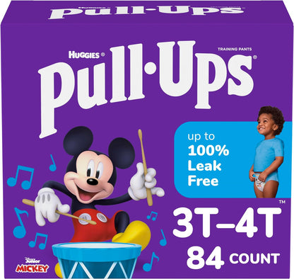 Pull-Ups Boys' Potty Training Pants, 2T-3T (16-34 lbs), 124 Count (4 Packs of 31), Packaging May Vary