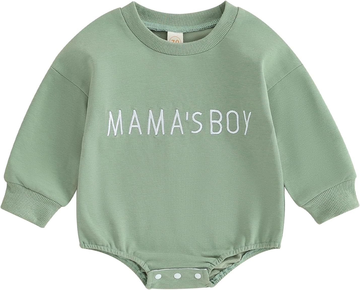 VISGOGO Baby Boy Girls Oversized Sweatshirt Romper Long Sleeve Little Dude Sweater Onesie Top Embroidery Clothes