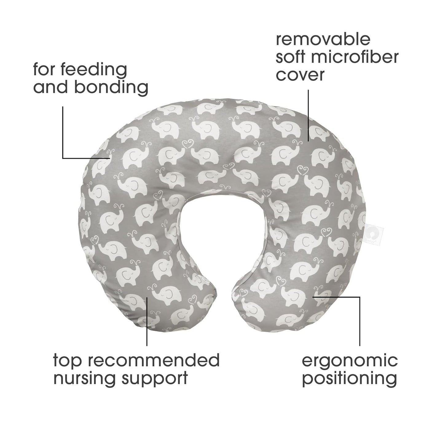 Boppy Original Blue Nursing Pillow - Ergonomic Hypoallergenic Support for Bottle & Breastfeeding