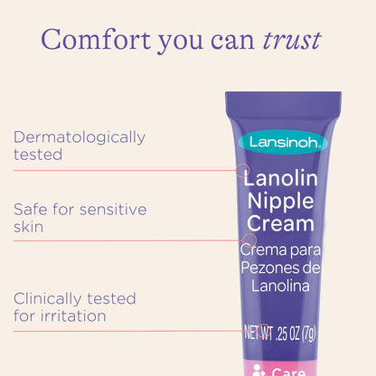 Lansinoh Lanolin Nipple Cream, Safe for Baby and Mom, Breastfeeding Essentials, 1.41 Ounces