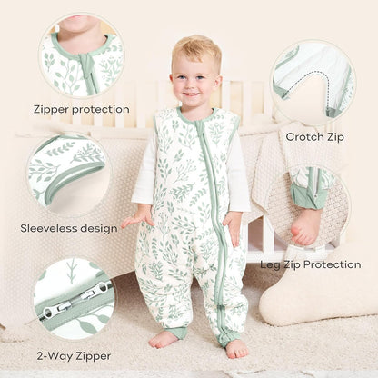 Yoofoss Baby Sleep Sack 0-6 Months Wearable Blanket for Babies 100% Cotton 2-Way Zipper TOG 0.5 Toddler Sleeping Sack 3 Pack, Comfy Lightweight Sleep Sacks